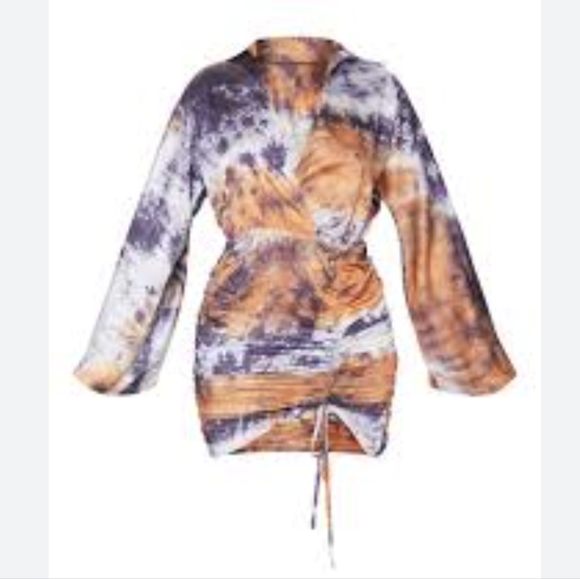 PrettyLittleThing Dresses & Skirts - PrettyLittleThing dress with drawstring side ruching size US 8 (AUS 12 equiv)